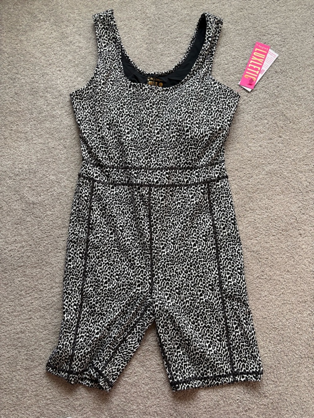 Lilly Pulitzer Black & White Leopard Print One-Piece Romper